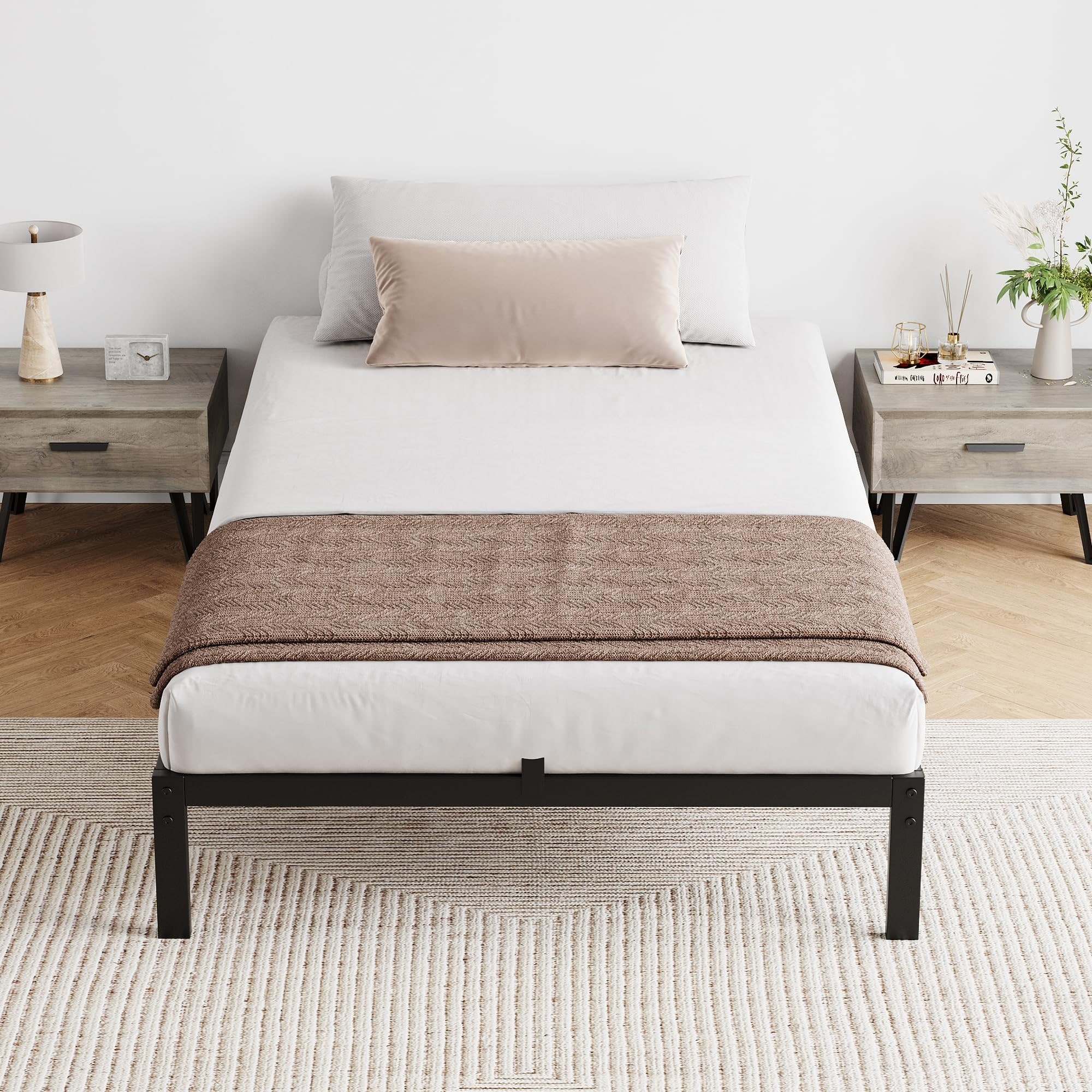 Twin Bed Frame, 10 Inch Heavy Duty Metal Twin Size Platform Bed