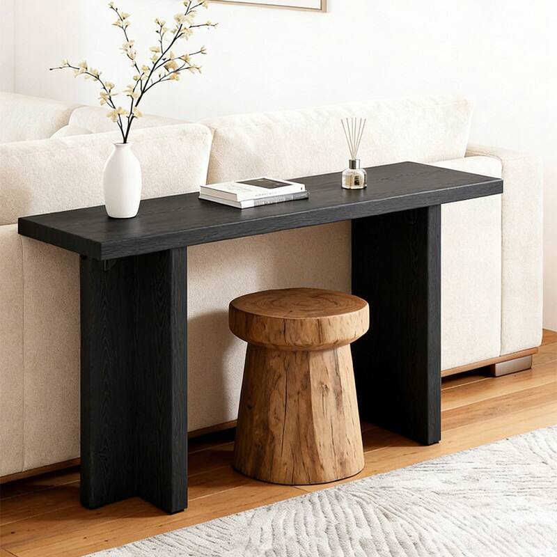 42''Modern Wooden Narrow Console Table for Entryway and Living Room