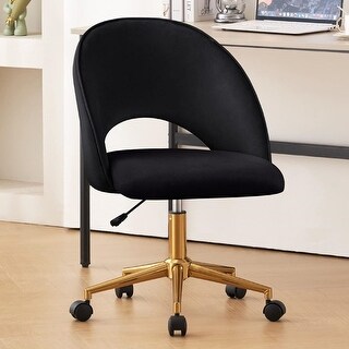 Office Chair Modern Swivel Vanity Chair (Black) - Bed Bath & Beyond ...
