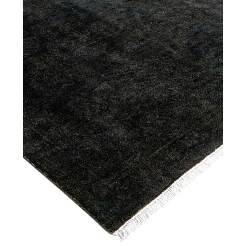 Overdyed One-of-a-Kind Hand-Knotted Area Rug - Gray - 9' 1" x 11' 8"