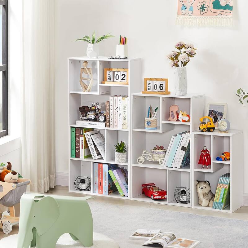 VECELO Wide Wood Organizer Bookcase Sets