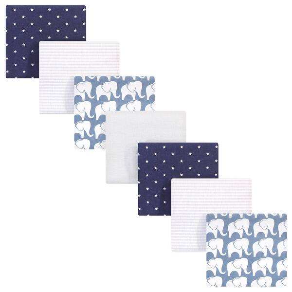 slide 1 of 1, Hudson Baby Infant Boy Cotton Flannel Receiving Blankets Bundle, Boy Elephant, One Size - Boy Elephant - One Size One Size - Boy Elephant