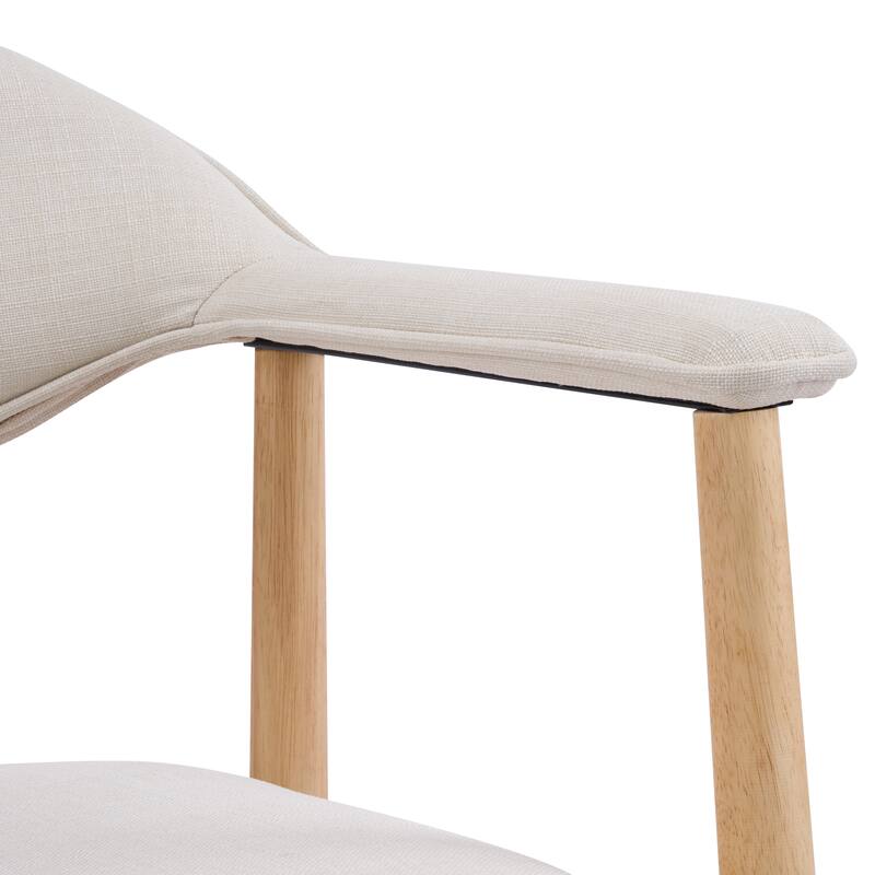 Christopher Knight Home - Modern Upholstered Rubber Wood Dining Chairs with Ergonomic Curved Back