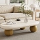 preview thumbnail 11 of 31, 51" Modern Wood Coffee Table with 3 ball legs Bown
