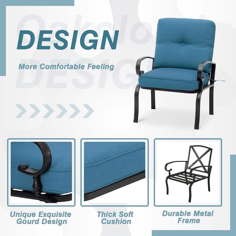 SUNCROWN 2-piece Outdoor Patio Cushioned Dining Chairs