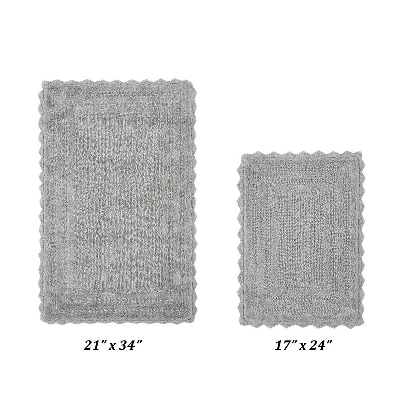Better Trends Bath Rugs Set 100% Cotton Soft & Water Absorbent Tufted Bathroom Rug for Shower, Sink Bath Mats Lilly Crochet