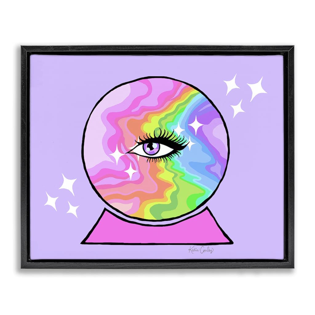 Stupell Mystical Crystal Ball Eye Framed Floater Canvas Wall Art Design By Katie Conley