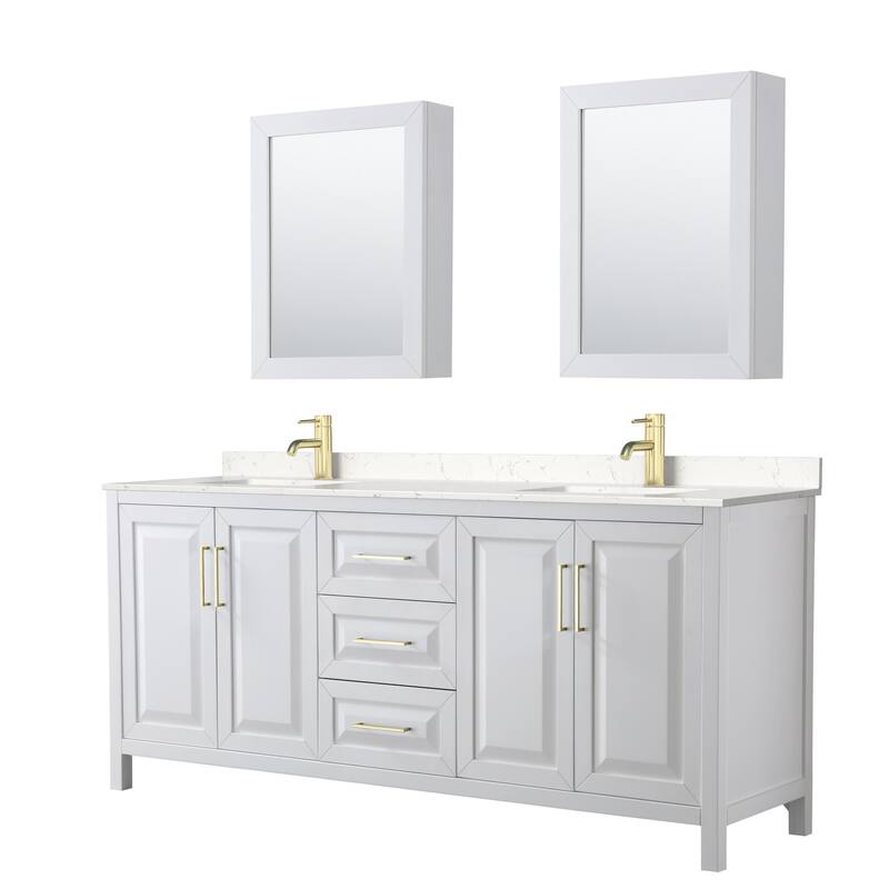 Wyndham Collection Daria 80" Free Standing Double Basin Vanity Set