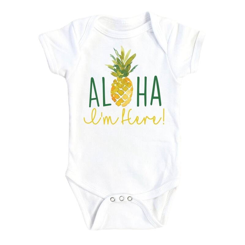 Pineapple Aloha - Baby Boy Girl Clothes Infant Bodysuit Funny Cute Newborn 1A - White - Newborn