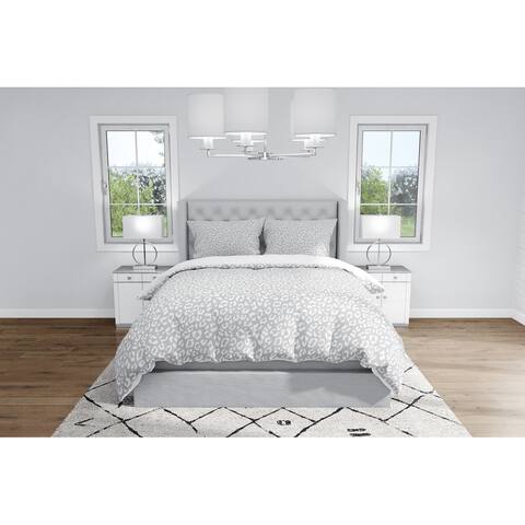 LEOPARD WHITE ON GREY Duvet Cover By Kavka Designs