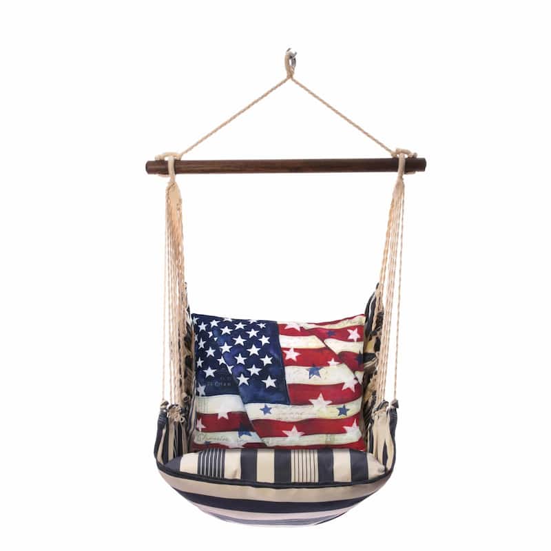 Magnolia Casual Swing Set 4 piece - Marina Stripe w/ American Flag with Stars