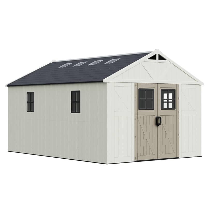 Patiowell 10 X 16 FT&10 X10 FT &10 X12 FT 10 X14 FT Resin Outdoor Storage Shed With Floor ,Weather Resistant Shed for Garden
