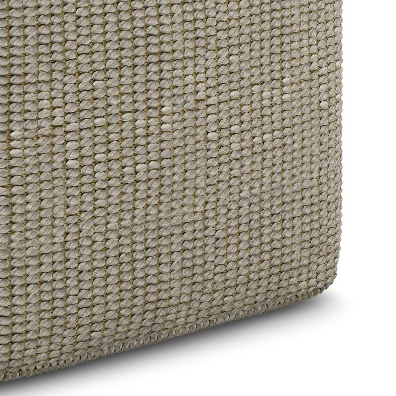 WYNDENHALL Isadora Square Woven Pouf in Cream and Natural Recycled PET Polyester