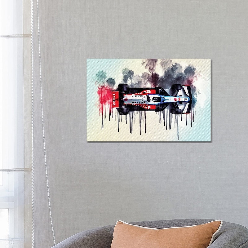 iCanvas "Williams Fw43 Minimalism Top View 2020 F1 Cars Formula 1" by Sissy Angelastro Canvas Print - 18x26x1.5