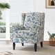 preview thumbnail 5 of 80, Mid-Century Modern Linen/ Vegan Leather Wing Back Accent Chair Boho Blue-Linen