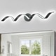 preview thumbnail 9 of 47, Modern Spiral Design LED Bathroom Vanity Light Dimmable Wall Light 31.5 Inch - Black