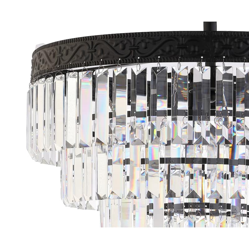 Gaines Crystal LED Chandelier, Polished Nickel/Clear by JONATHAN Y