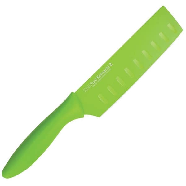 Kai Pure Komachi 2 Nakiri Knife with Sheath, 53/8Inch Green Bed