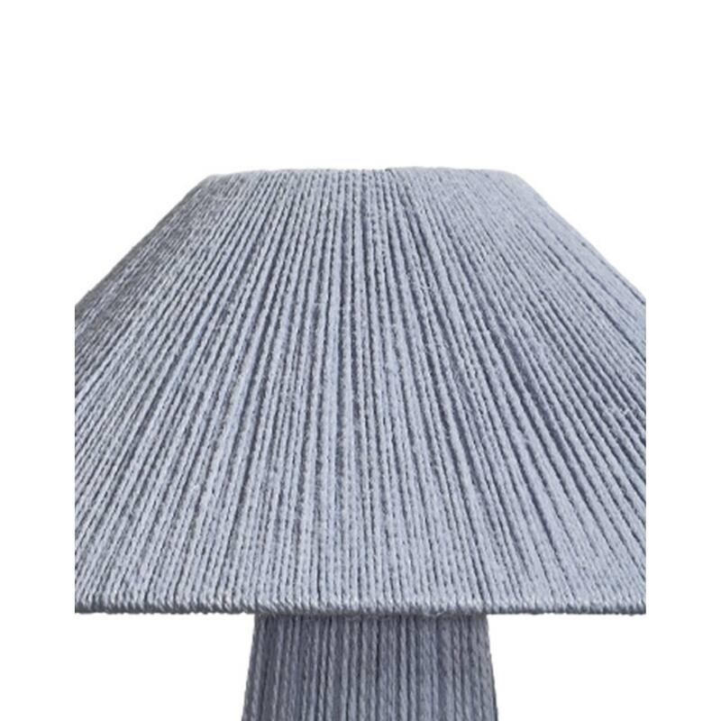 Liya 18 Inch Table Lamp, Cone Shade and Tapered Base, Textured Blue Finish