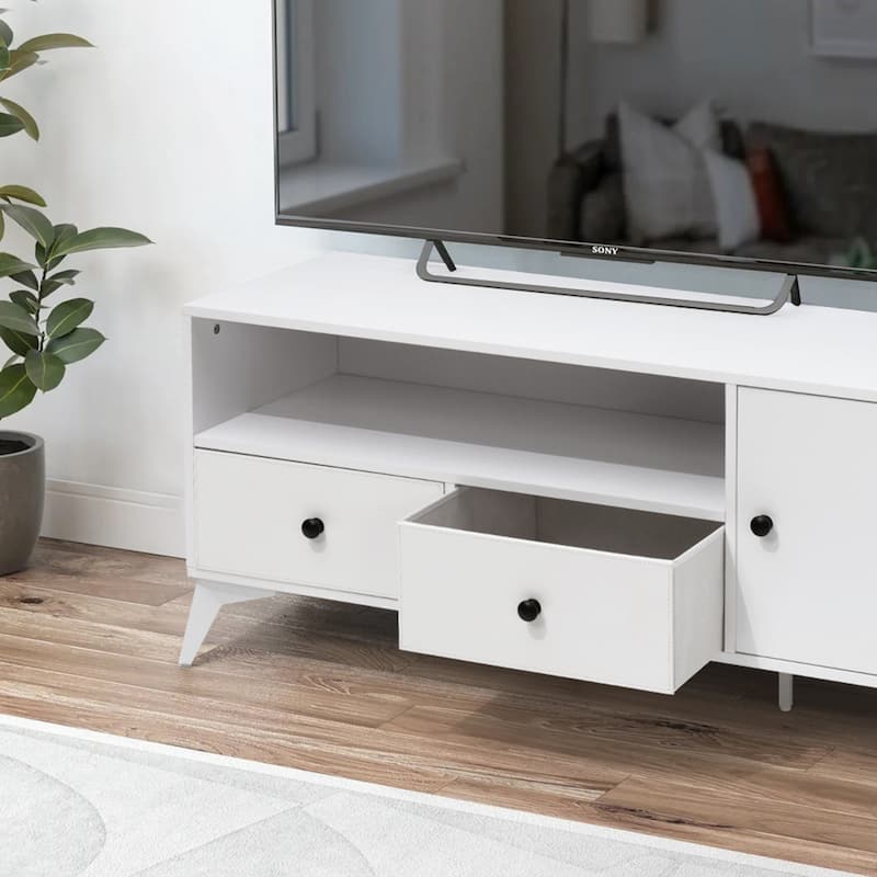 TV Stand Console Table RGB LED Light Cabinet Open Media Storage Gaming Entertainment Center - 47.24" L x 15.74" W x 20.47" H