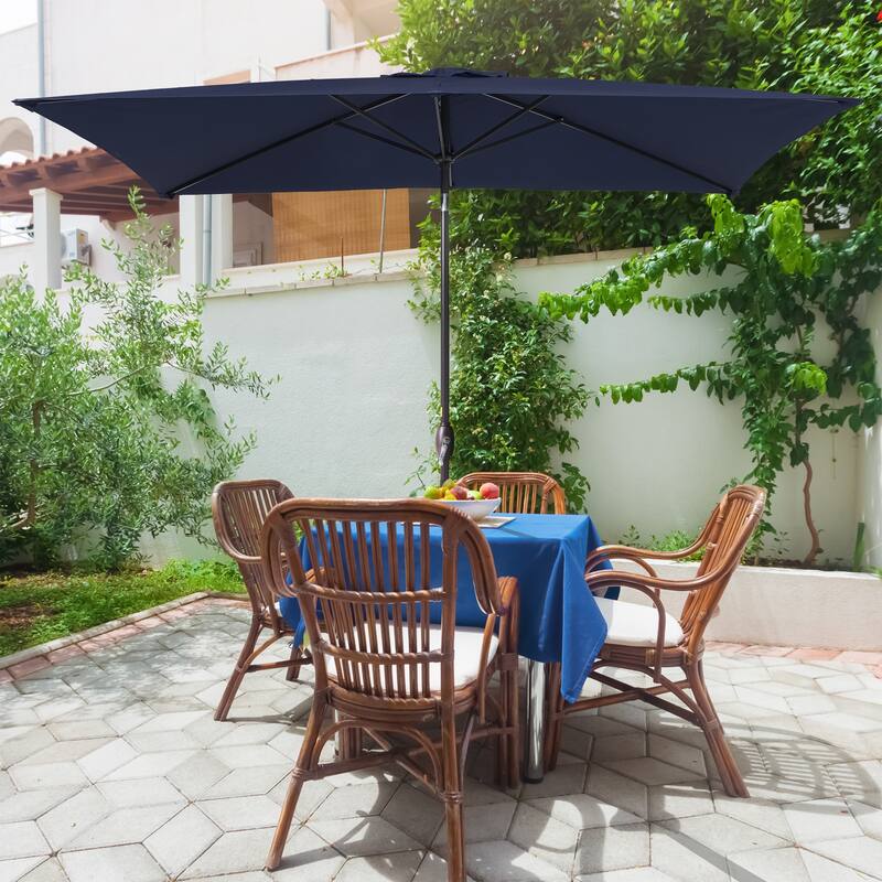 Bonosuki 10 x 6.5ft Patio Rectangular Umbrella with Tilt and Crank