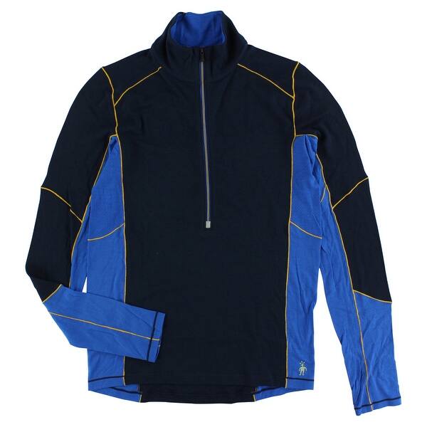 Shop Smartwool Mens Phd Light Zip Running Top Navy Blue Navy