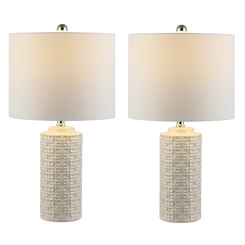 SAFAVIEH Lighting Ombline 24-inch Ceramic Table Lamp (Set of 2) - 13Wx13Dx24H