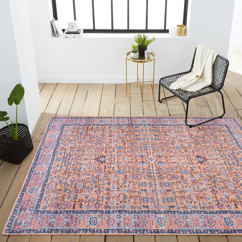 JONATHAN Y Kemer All-Over Persian Machine Washable Multi Area Rug