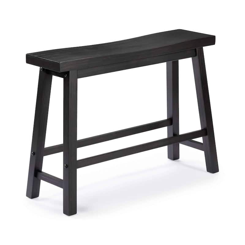Sonoma Wood Saddle Dining Bench - Black Charcoal