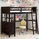 preview thumbnail 2 of 13, Twin Size Wooden Loft Bed With Drawers And Desk,Shelves,Solid Construction