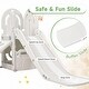 preview thumbnail 25 of 25, 4 in 1 Toddler Climber and Slide Set, Kids Playground Climber Freestanding Slide Playset with Basketball Hoop Play Combination