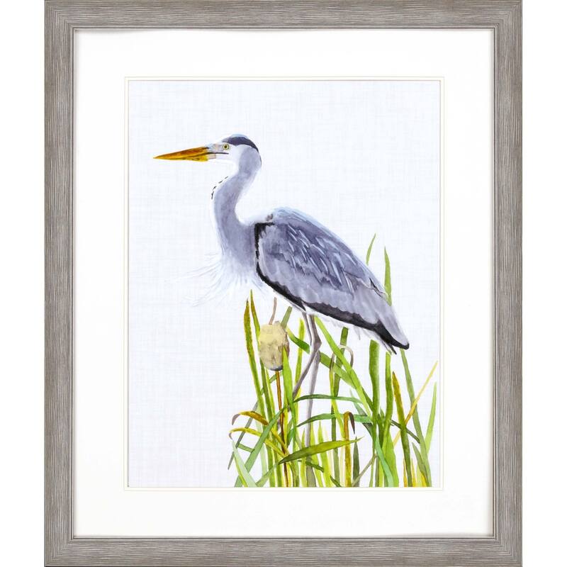 HomeRoots Waterbirds Ii Framed Art Silver Picture Frame Print Wall Art