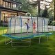 preview thumbnail 7 of 5, Machrus 10'x17' Rectangle Trampoline w/ Premium Top-Ring Enclosure System and Trampoline Basketball Hoop with Ball & Pump - Blue