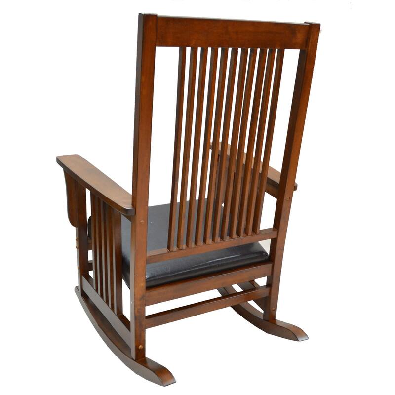 Upholstered Mission Rocker Chair - 47" - Chestnut Brown