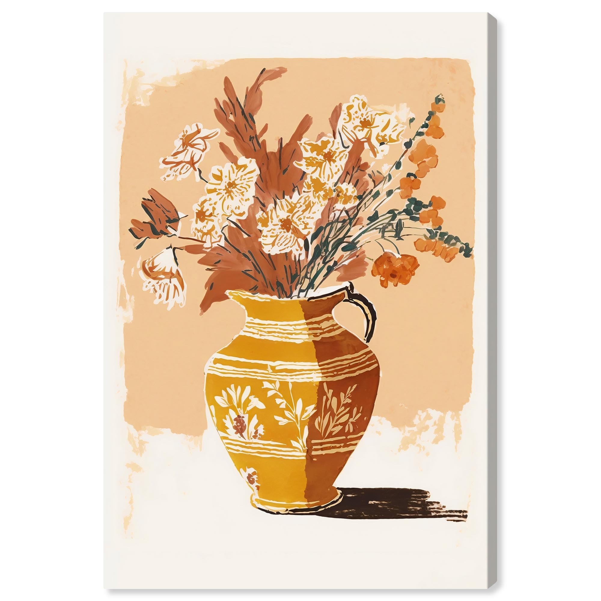 Flowers for You Canvas Midcentury Floral Wall Art by Art Remedy, Gallery Wrapped