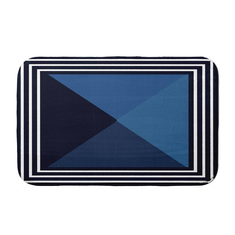 Nautical Angles Bath Mat - 21 x 34 - Blue