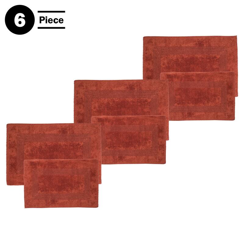Bathroom Rugs - Cotton Bathroom Mat Set - Machine Washable Bath Mats by Lavish Home (Brick)