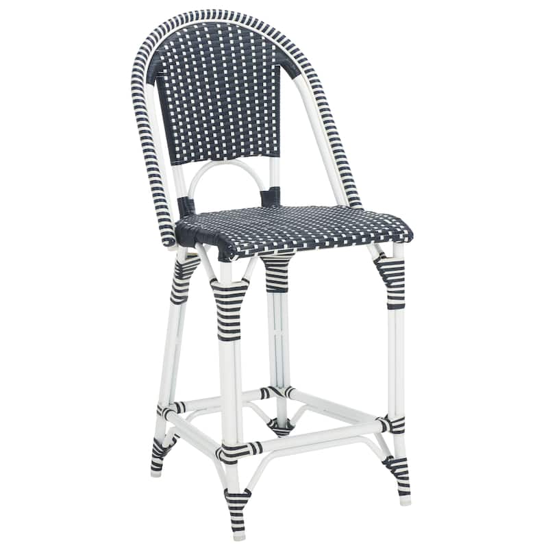 SAFAVIEH Leonica Outdoor Bistro 25-inch Seat Height Counter Stool (Fully Assembled) - 20"W x 21"D x 43"H