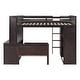 preview thumbnail 10 of 14, Full size Loft Bed with Twin size Stand-alone bed, Shelves,Desk,and Wardrobe,No Box Spring Required
