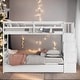 preview thumbnail 2 of 4, Twin Over Twin Bunk Bed with Twin Trundle and Stairway Storage, Sturdy Pinewood Frame, White