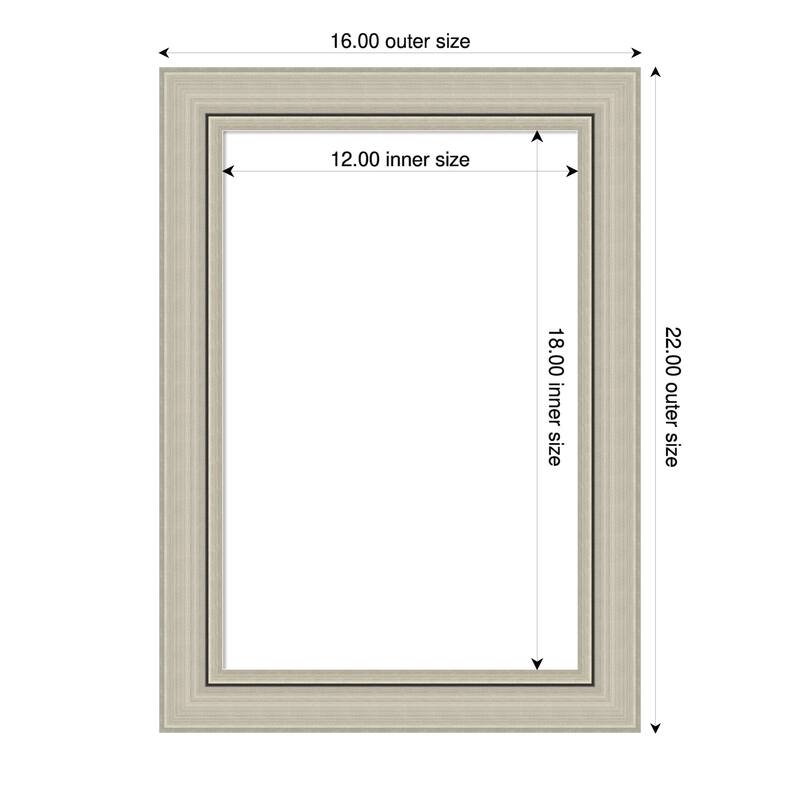 Amanti Art Romano Silver Narrow Framed Dry Erase Magnetic Board - 16 x 22 in