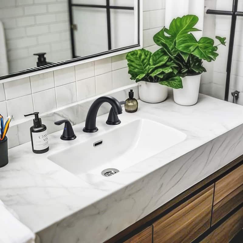 WOWOW Widespread Double Handle Bathroom Faucet