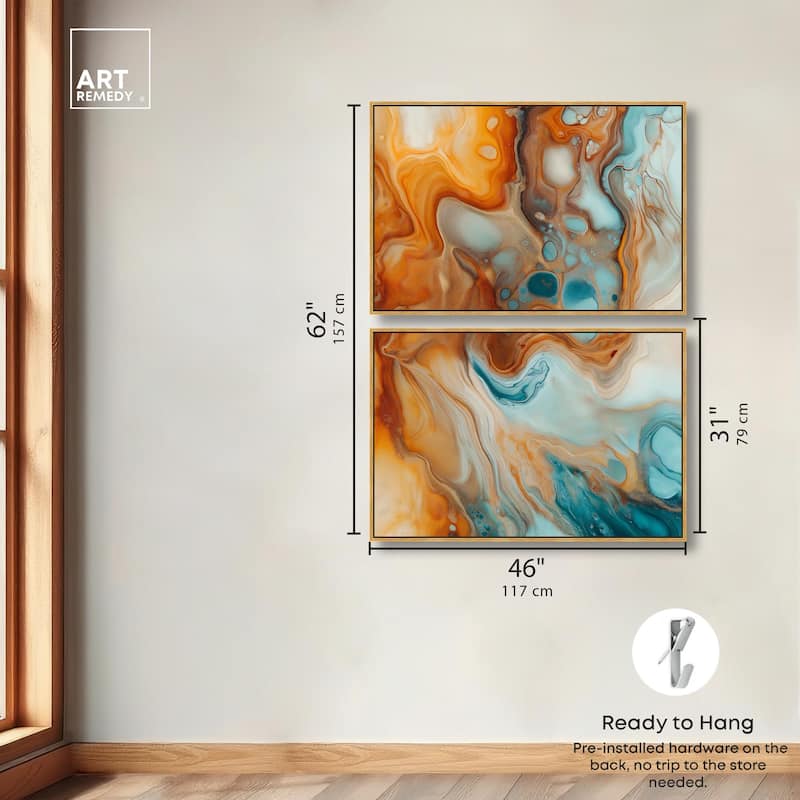 Marbled Flow Canvas Set of 2 by Art Remedy