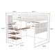 preview thumbnail 15 of 17, Full Size Loft Bed with Built-in Charging Station & LED Lighting, Heavy-Duty Metal Loft Bed Frame with Desk & Safety Guardrails