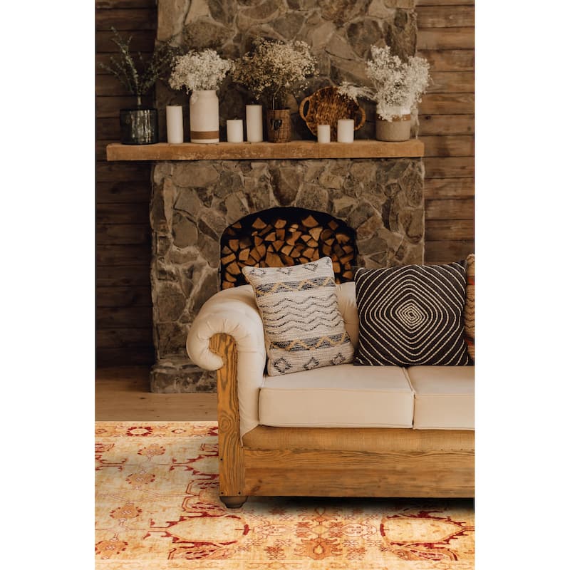ECARPETGALLERY Hand-knotted Chobi Finest Ivory Wool Rug - 6'4 x 9'0
