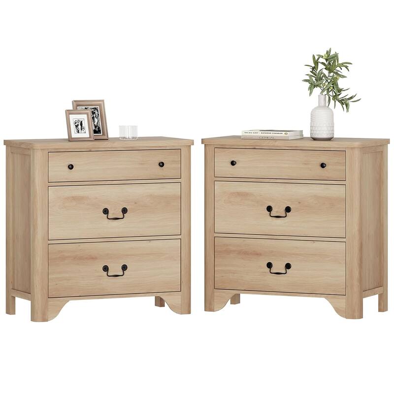 WAMPAT 3 Drawer Dresser for Bedroom, Dresser with Wide Chest, 31.5" White