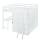 preview thumbnail 3 of 11, Full Size Loft Bed with Wardrobe, Desk and Shelves, White