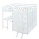 preview thumbnail 3 of 11, Multifunctional Design Loft Bed with Ladder, Guardrails, Wardrobe, Desk and Shelves, Full Size, White