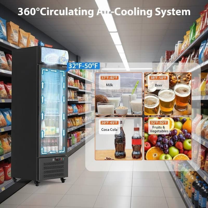 Commercial Display Refrigerator, 11.5 Cu.Ft.