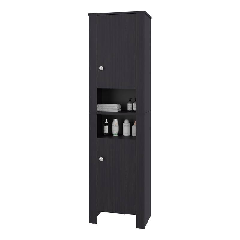 Catalina Tall Stylish Cabinet, Bathroom Organizer with Closed Compartments and Daily Use Areas